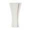 White Ceramic Abstract Ribbed Dimensional Folded Vase with Curvy Rim